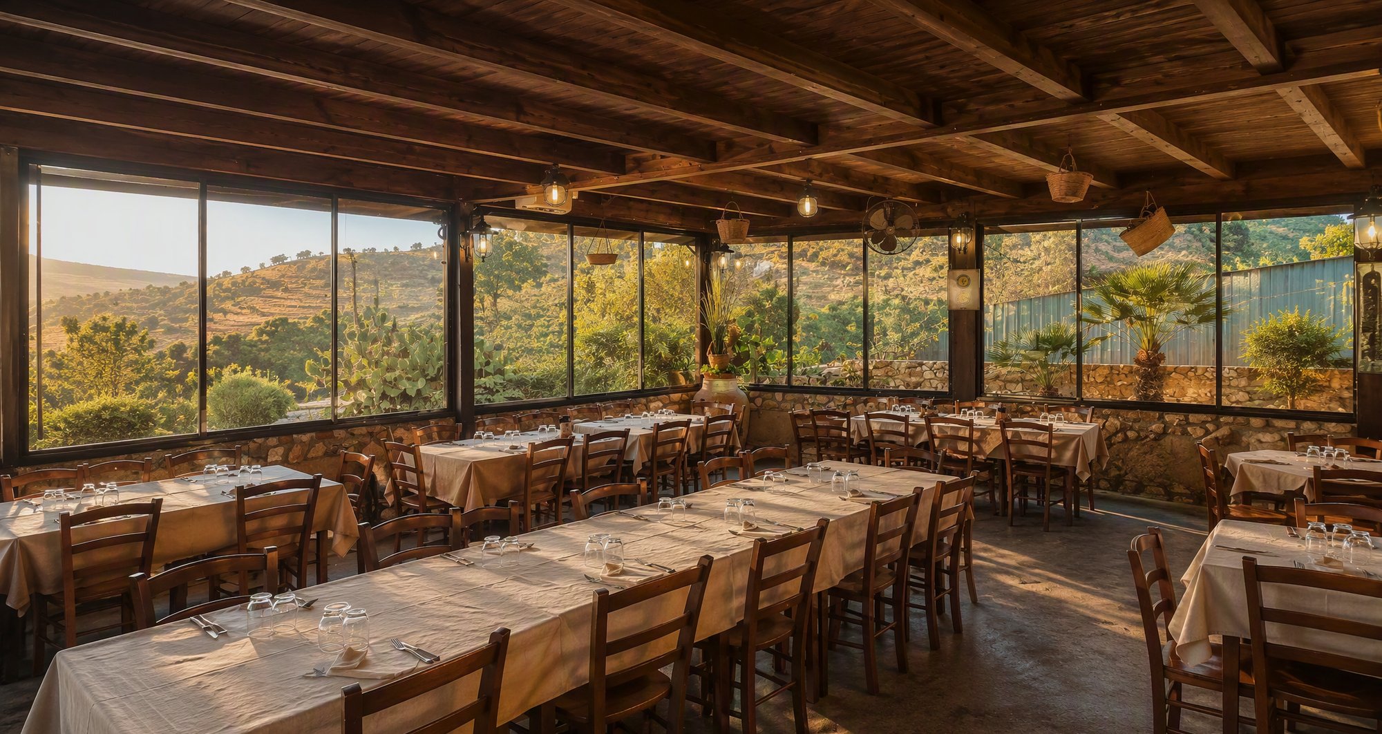 La sala di Baida affacciata sulla valle